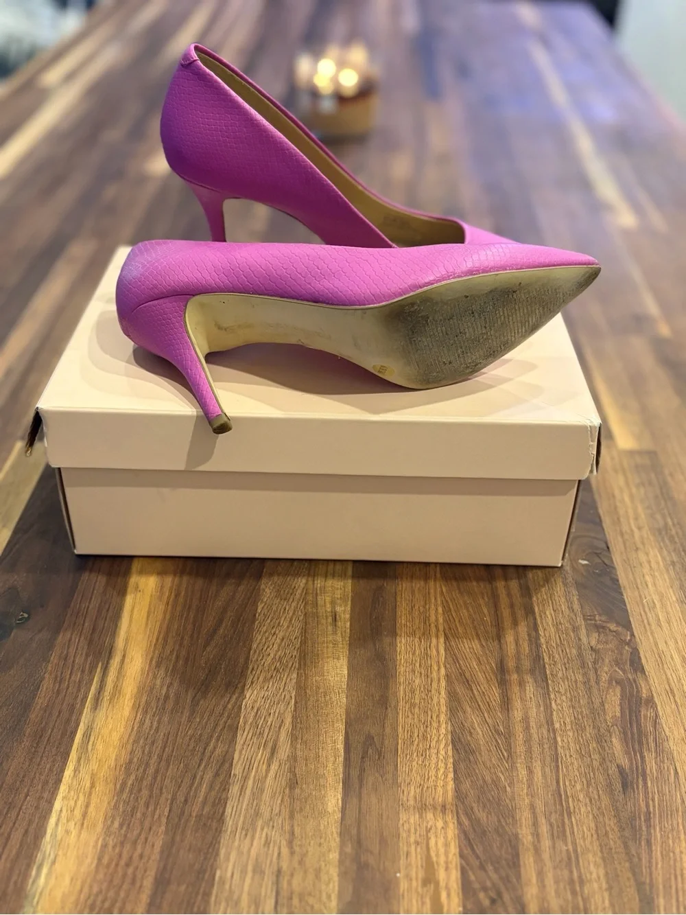 BCBGeneration Pointed Toe Flats in Fuchsia